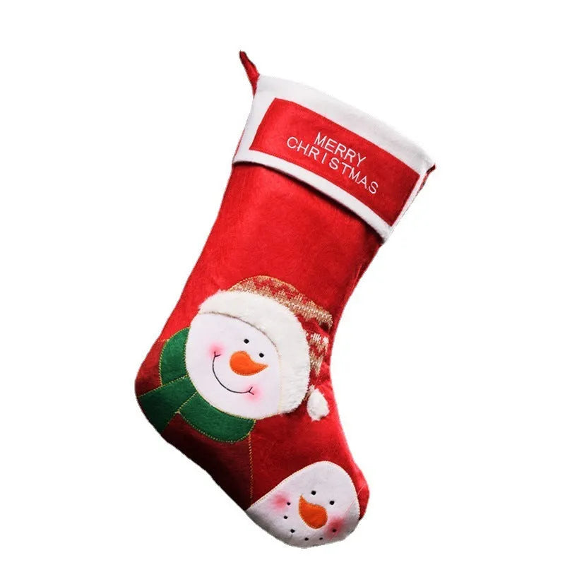 American-style Christmas sock pendant made from non-woven fabric with elk, old man, or snowman decorative designs