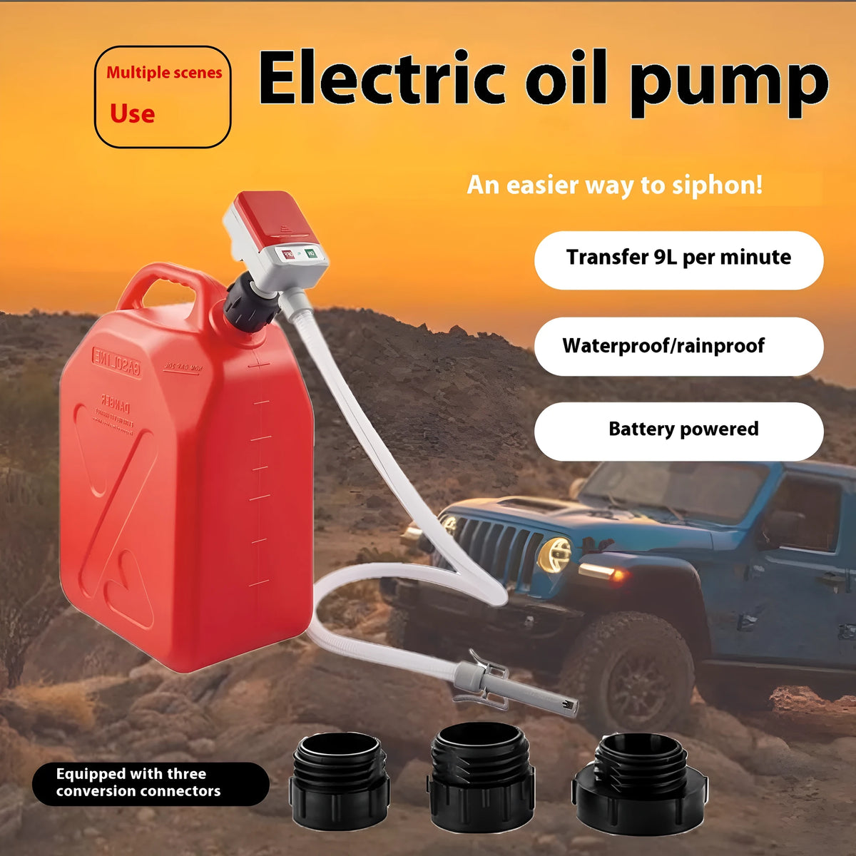 Portable FN901 oil extractor pump for oil, gasoline, urea and water transfer with dry battery operation