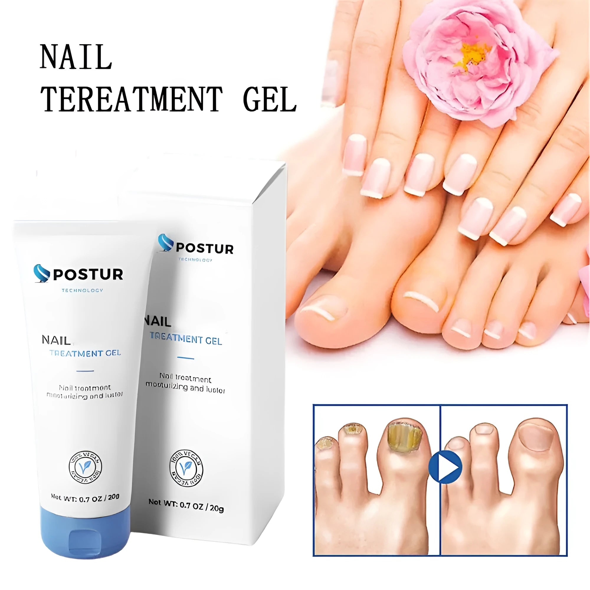 Nail gel application tool with 20g capacity measuring 3cm by 2cm by 12.8cm