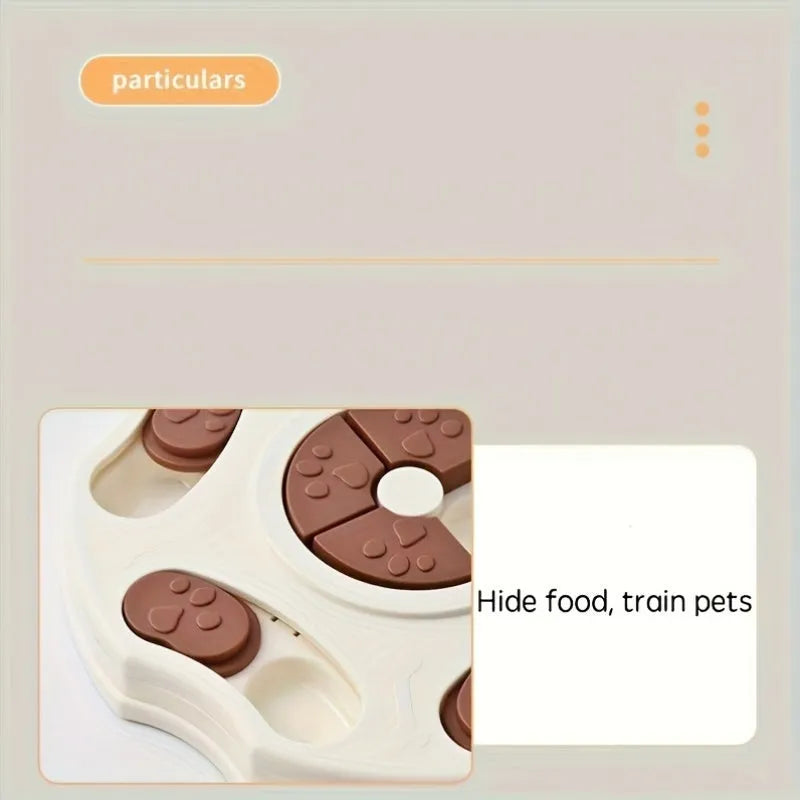 Interactive slow food bowl for pets, round or square, plastic multi-stage challenge for dogs and cats.