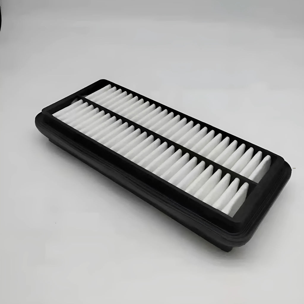 Car air filter with 256x113x40mm dimensions and black filter media for modern vehicles