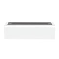 Square black and white USB aroma diffuser humidifier with colourful simulated flame lighting effect.