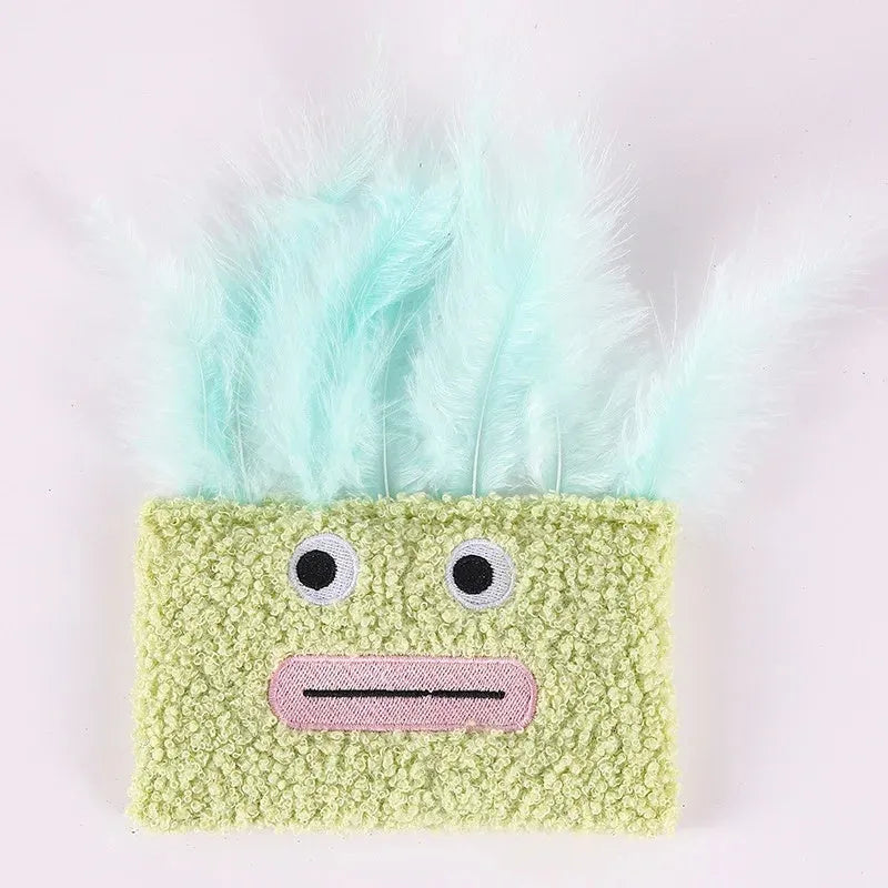 Colourful big mouth explosion head shaped catnip plush toy for cats.
