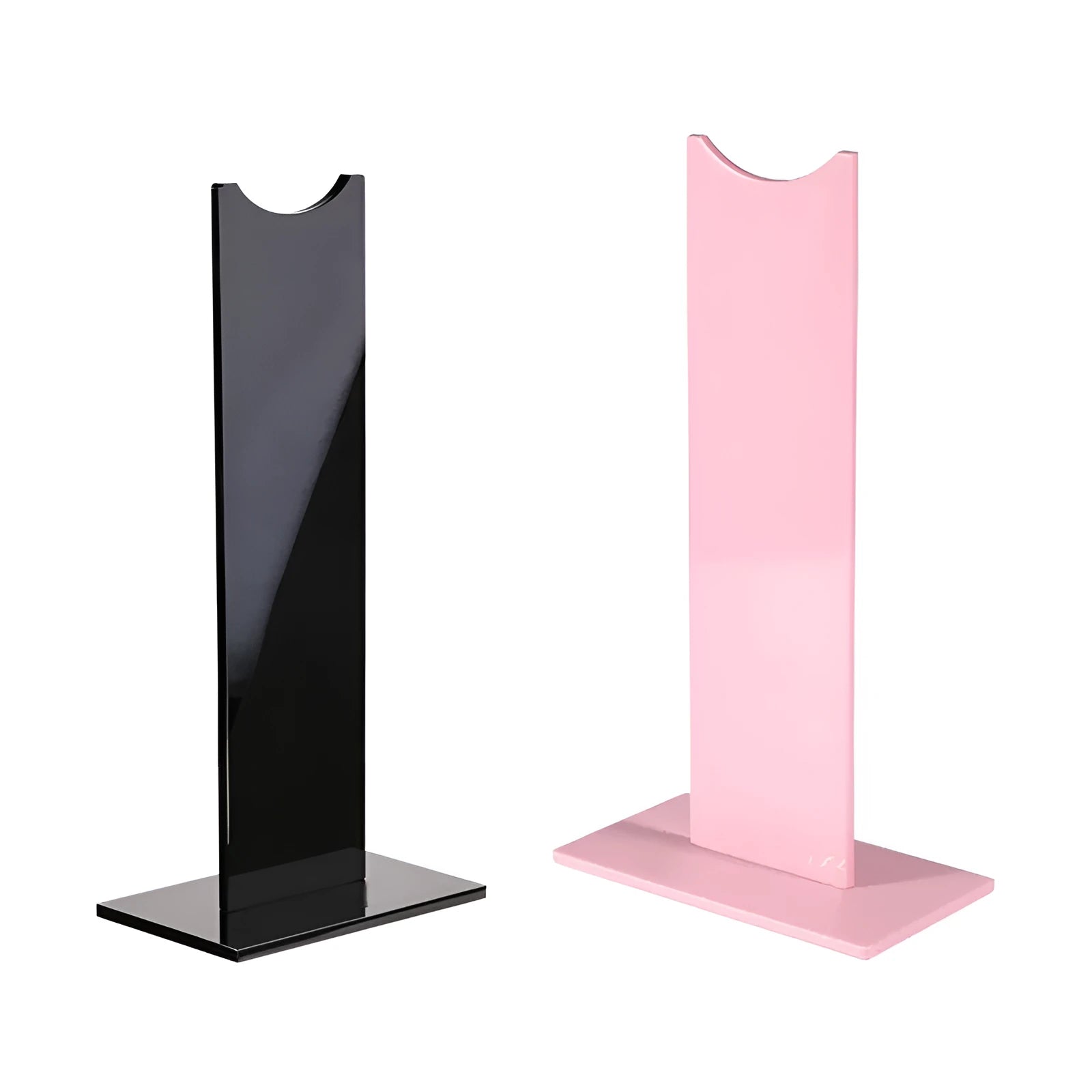 Pink and black detachable headphone stand bracket with silicone non-slip base