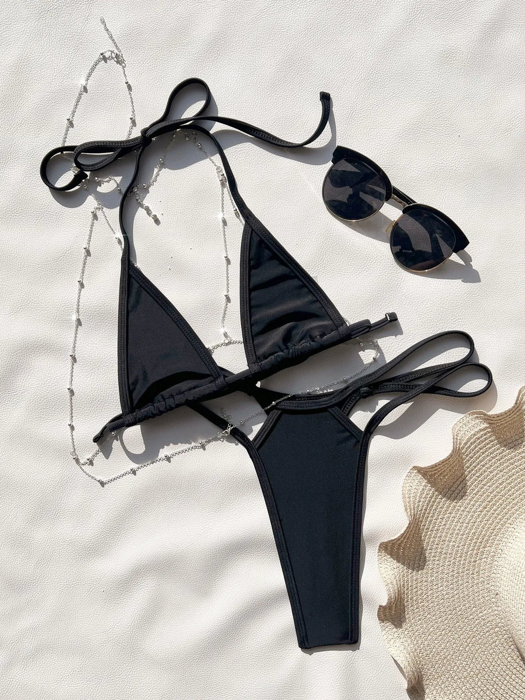 Bandage swimsuit backless nylon women's black swimming one-piece swimsuit size S M L XL
