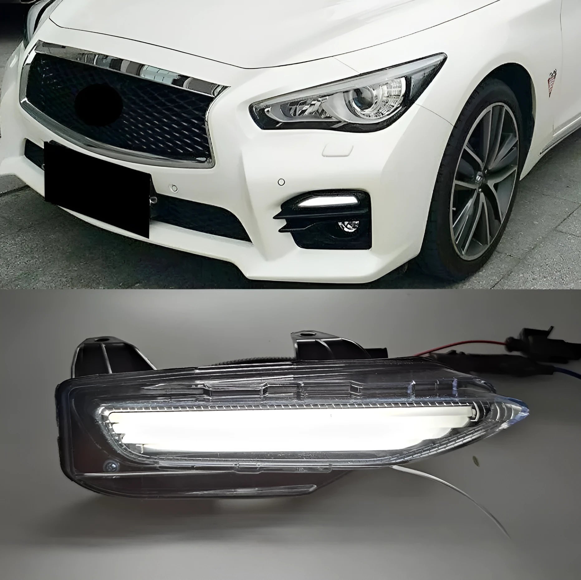 Infiniti Q50 Q70 front bumper LED replacement lamp unit with ABS housing