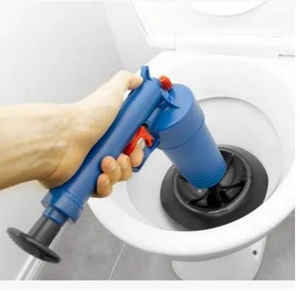 Plastic Drain Blaster Cleaner Gun High-Pressure Air Power for Cast Iron PVC PPR Pipes 28x27.5cm Four Adaptor Suckers for Sink Bathtub Floor Drain Toilet Blockage Hair Vegetable Remover