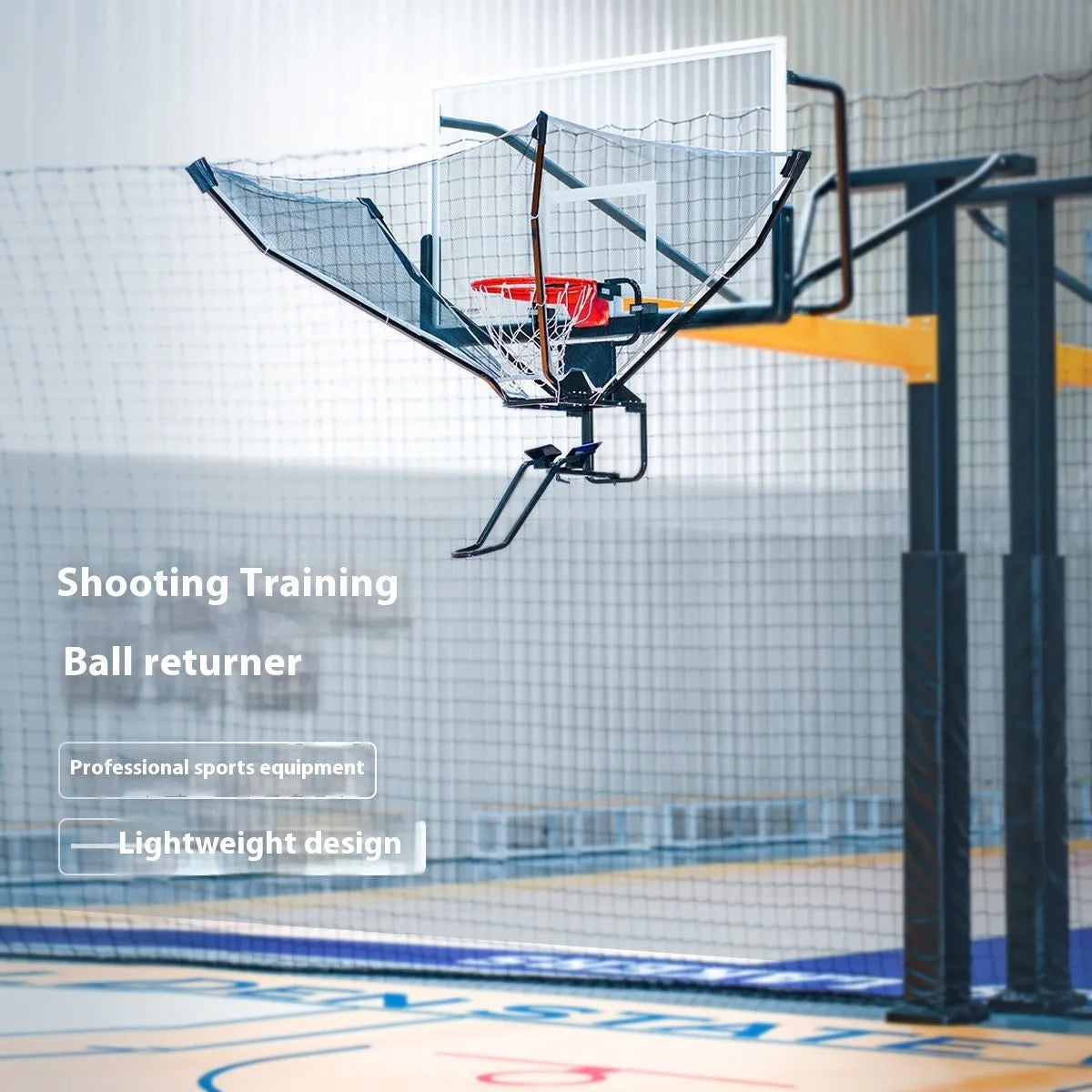 Automatic basketball training return machine with cowhide surface and iron frame for shooting practice