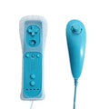 Wii left and right wireless controllers with rubber sleeve grip in multiple colour options