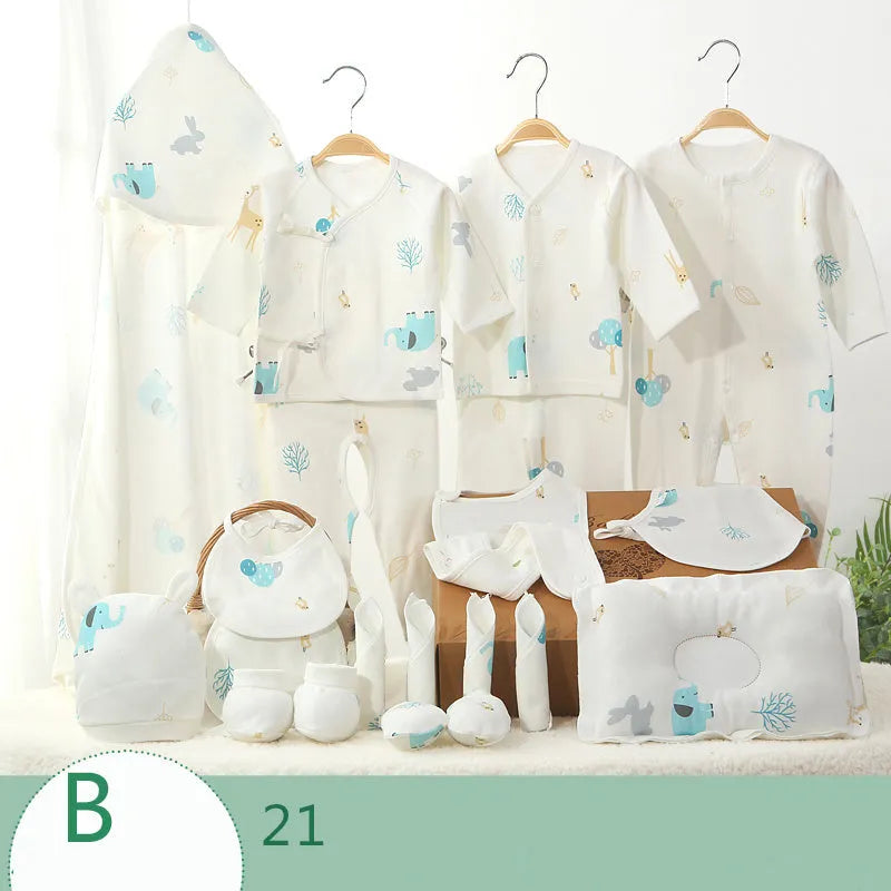 Baby pajamas set 100% cotton Class A safety winter sleepwear printed blue bodysuit