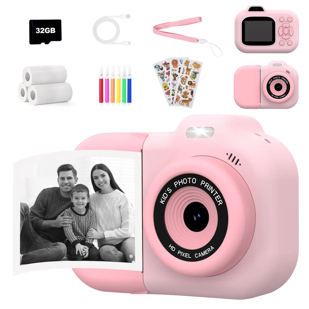 Children's plastic camera in blue colour with video recording and game functions