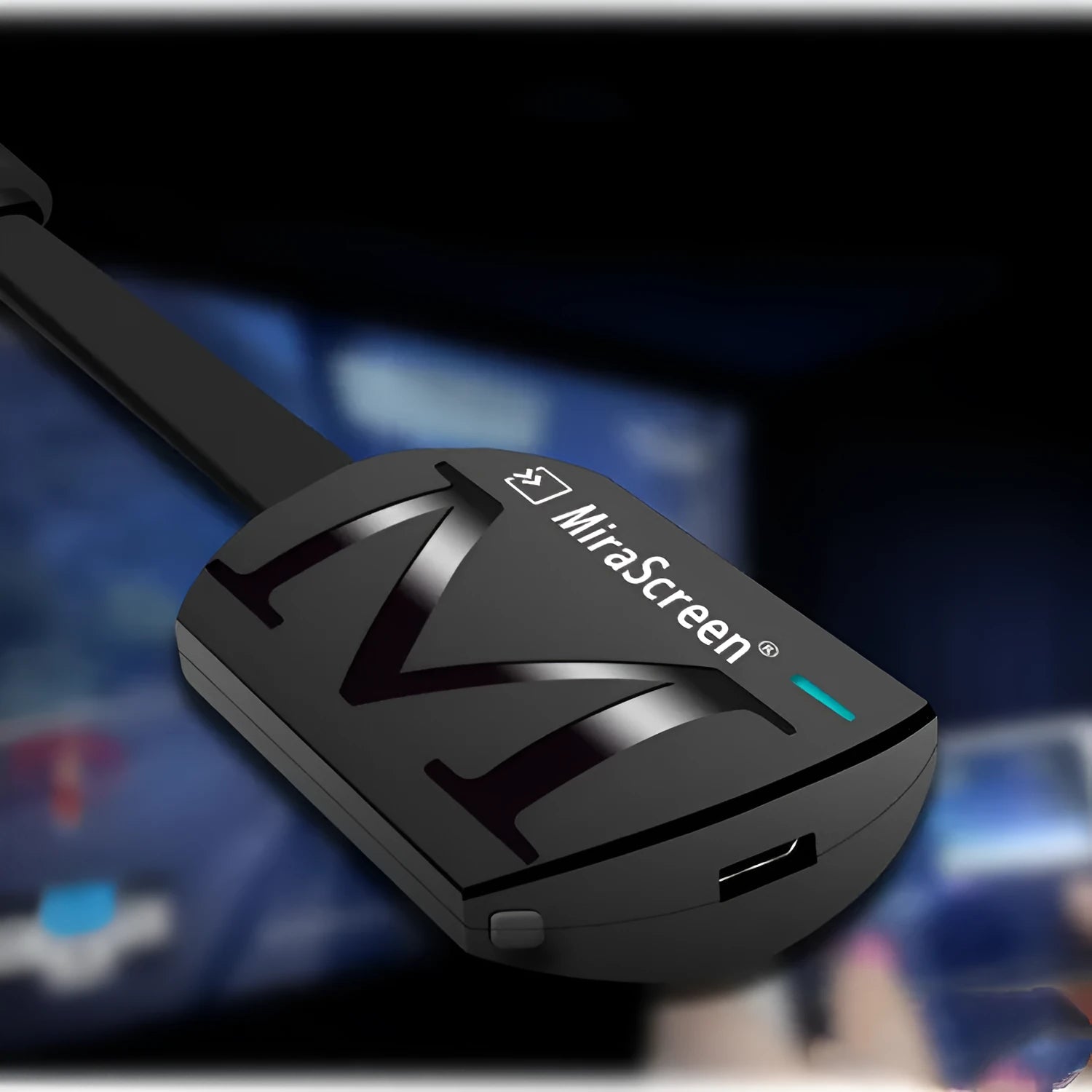Black smart phone to HD television dongle adapter with HDMI connection