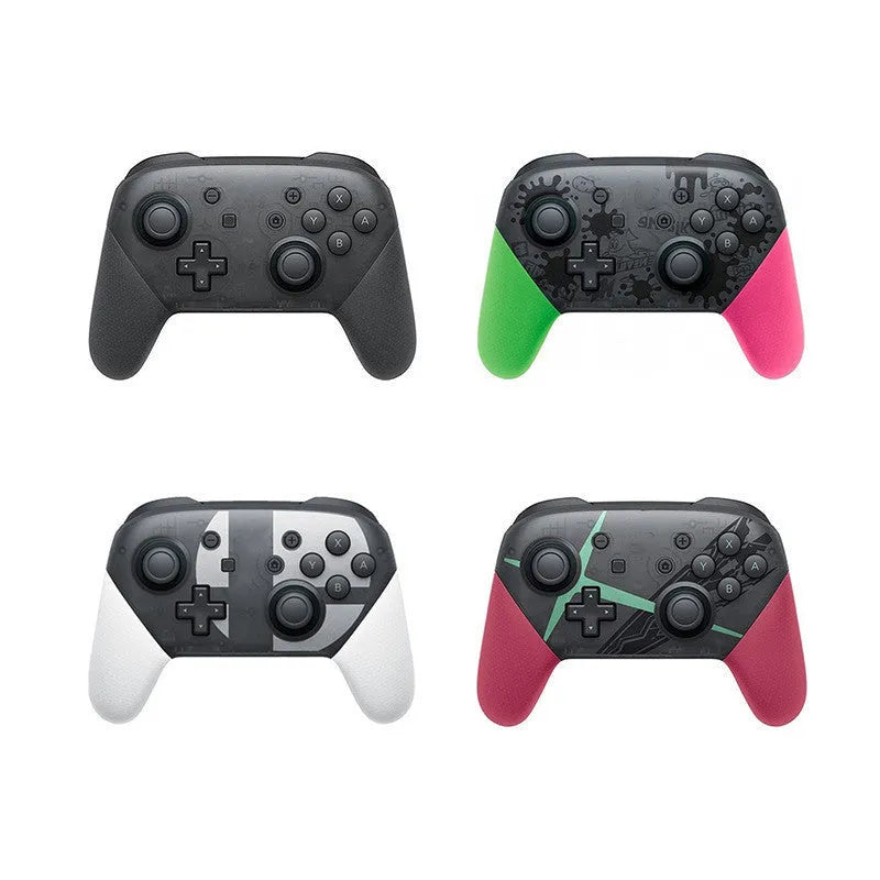 Wireless Bluetooth gamepad controller with vibration in black white red or green ABS plastic