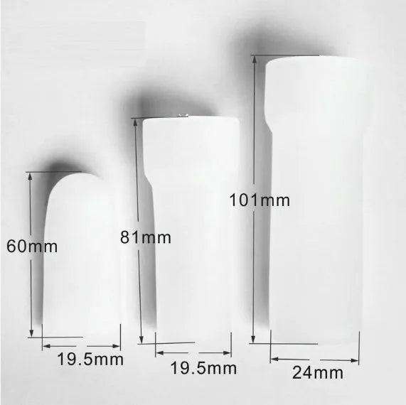 Blue silicone male masturbator cup for physical stretch exercise, shown in small, medium, and large sizes.