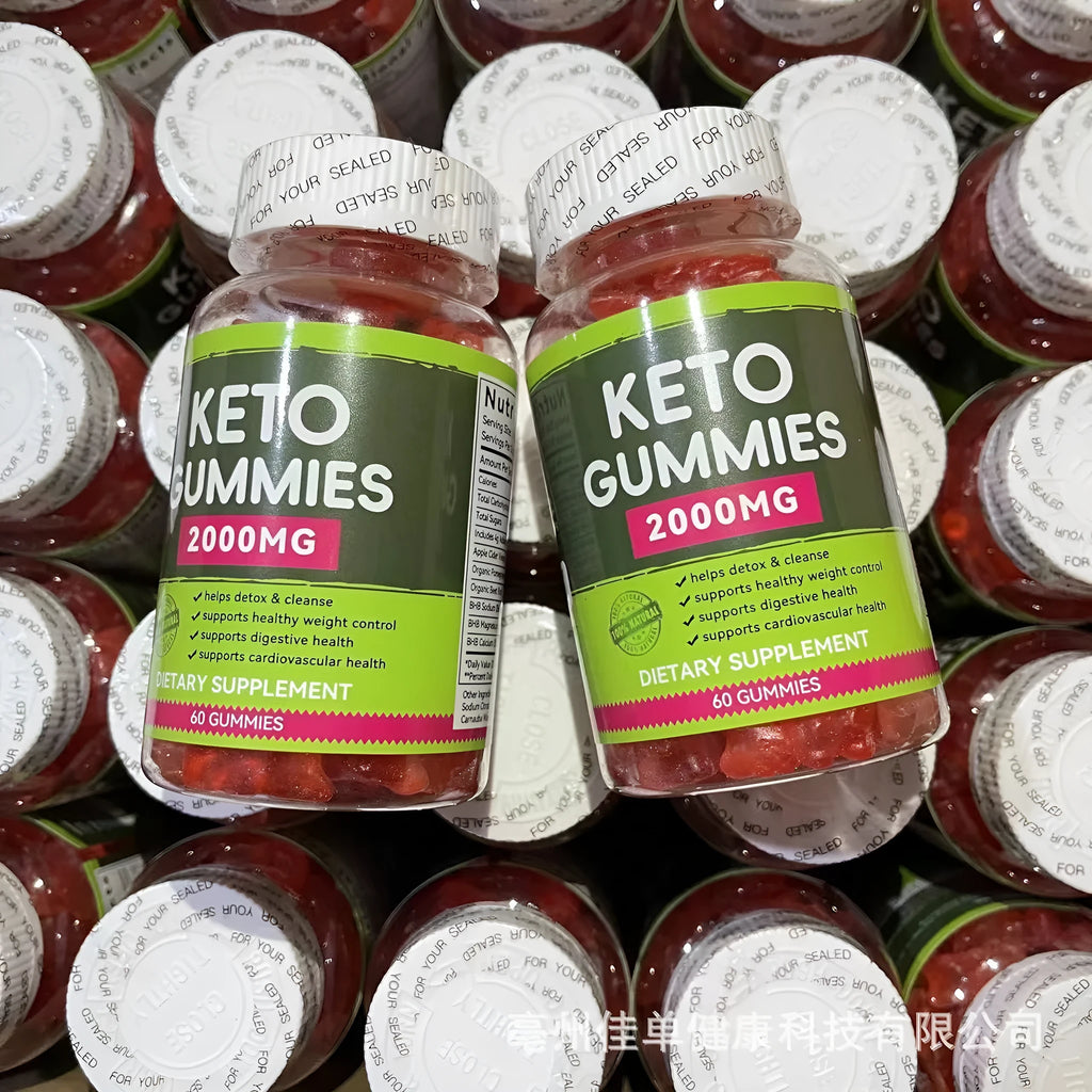 Keto BHB vinegar candy vitamin soft chews in 60-tablet bottle with pectin formulation