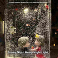 DIY snowy landscape night light kit with flowing snow scene and small street light for Christmas desktop decor