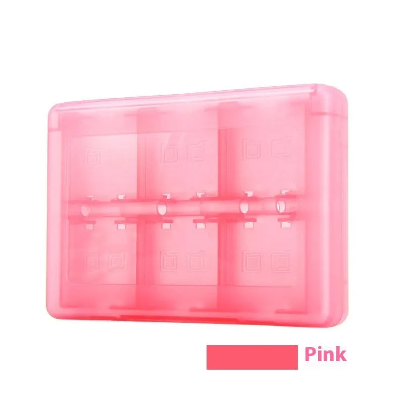 Black NDS 3DS game card storage box holding multiple game cartridges