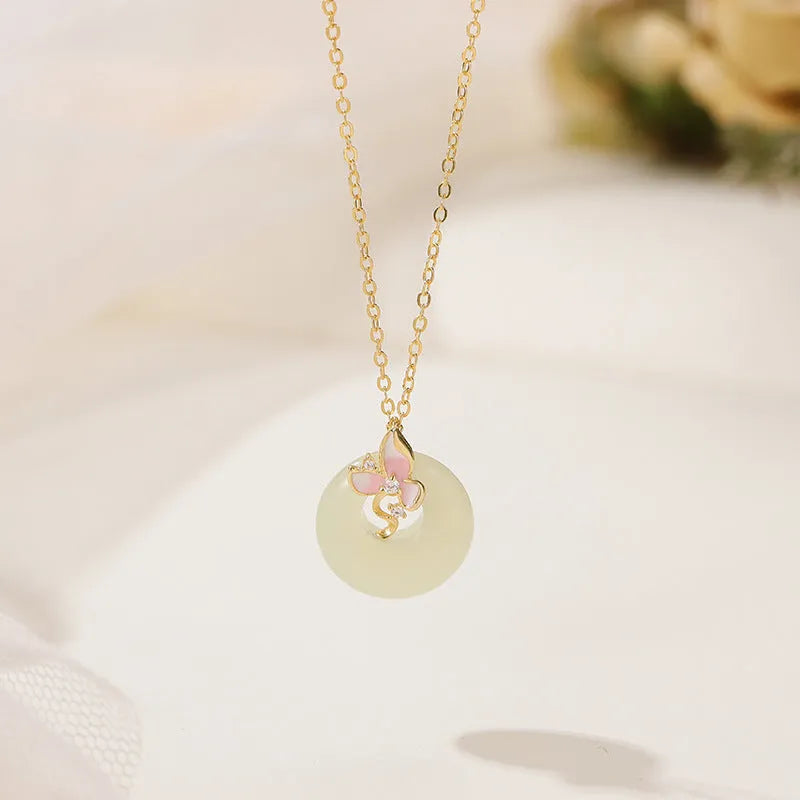 925 silver orchid necklace for girls with safe buckle and floral geometric pendant.