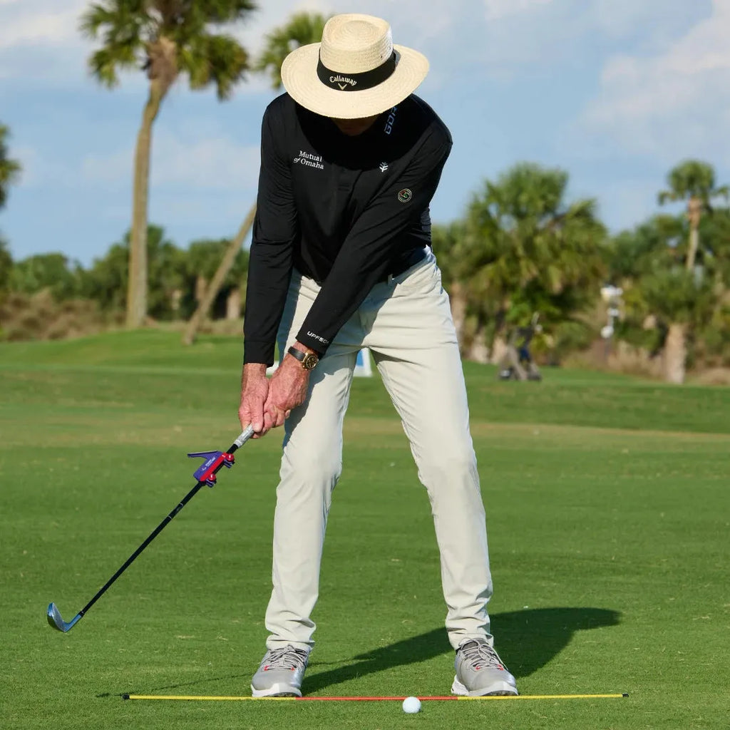 Plastic golf swing plane simulator trainer available with or without logo for sports practice