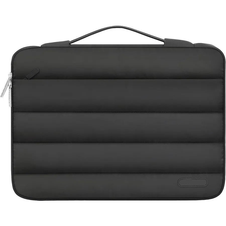 Velvet laptop bag with down shrink storage in black, pink, light brown, or sand for 13.3 or 15.4 inch laptops.