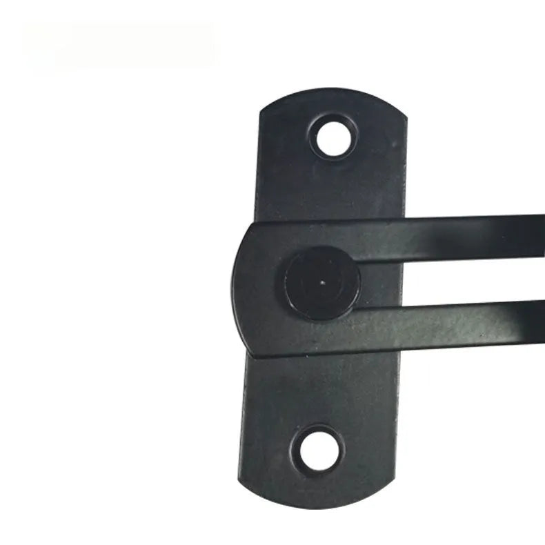 American style 90 degree warehouse hook lock for sliding barn doors with steel shackle.