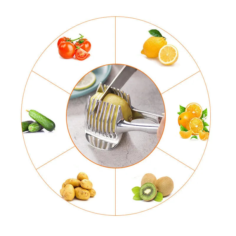 Silver plastic lemon slicer kitchen tool, 140g, for fruit and vegetable slices and cake cutting