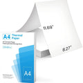 White A4 thermal paper for portable printers in packaging options of 100 or 200 sheets
