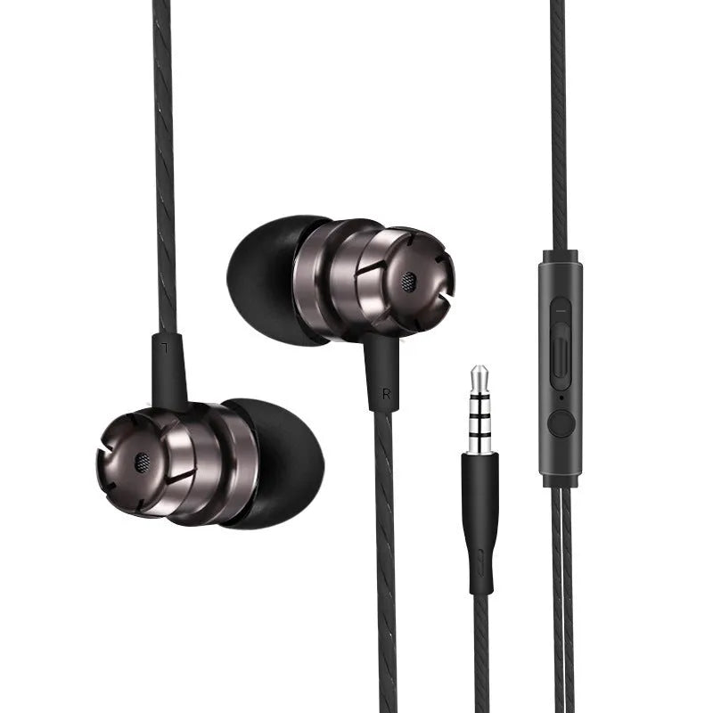Metal turbo wired in-ear headphones with microphone in multiple colour options