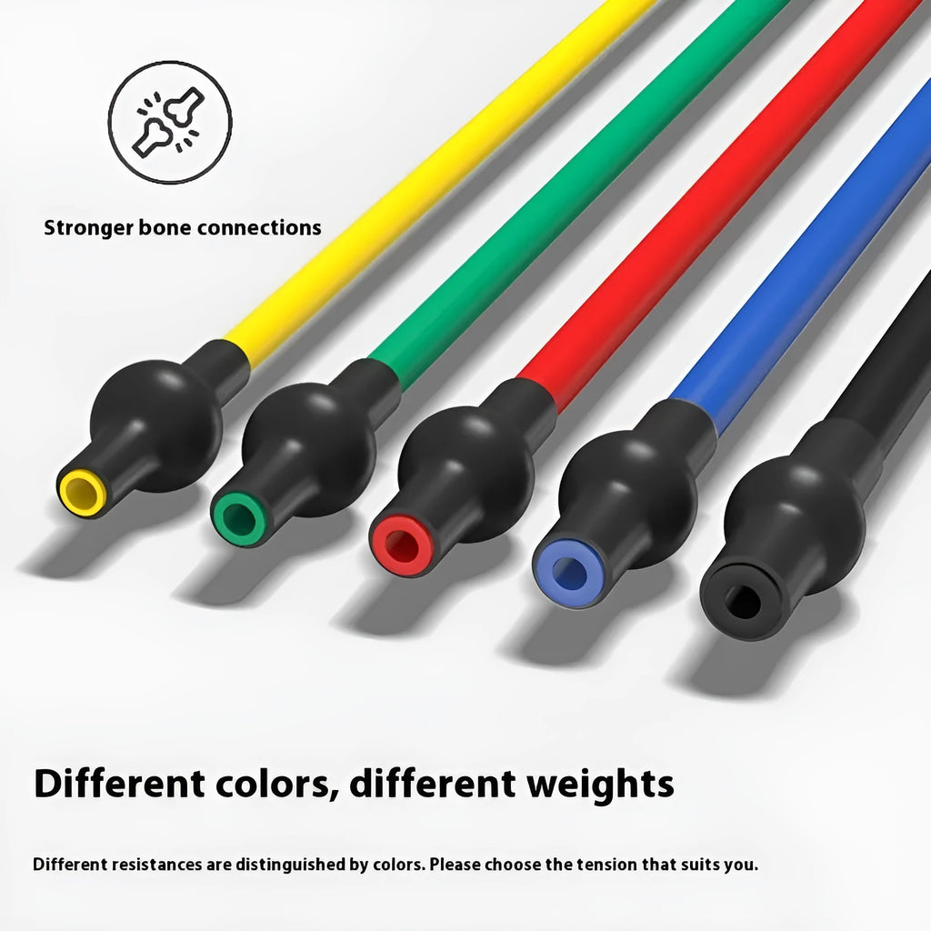 Adjustable chest expander with TPE tension rope in five colour-coded resistance levels