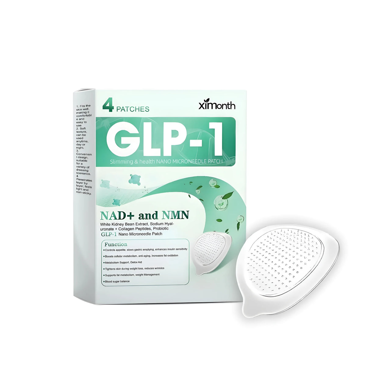 Nano slimming microneedle patch pack of 4 with acetyl hexapeptide-8 and collagen