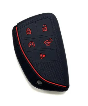 Black silicone key cover with tire pattern for Chevrolet Tahoe Ivia GW key fob