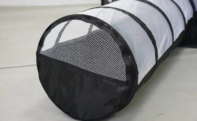 Foldable 30cm cat tunnel and tent in 190T polyester with two-way zipper