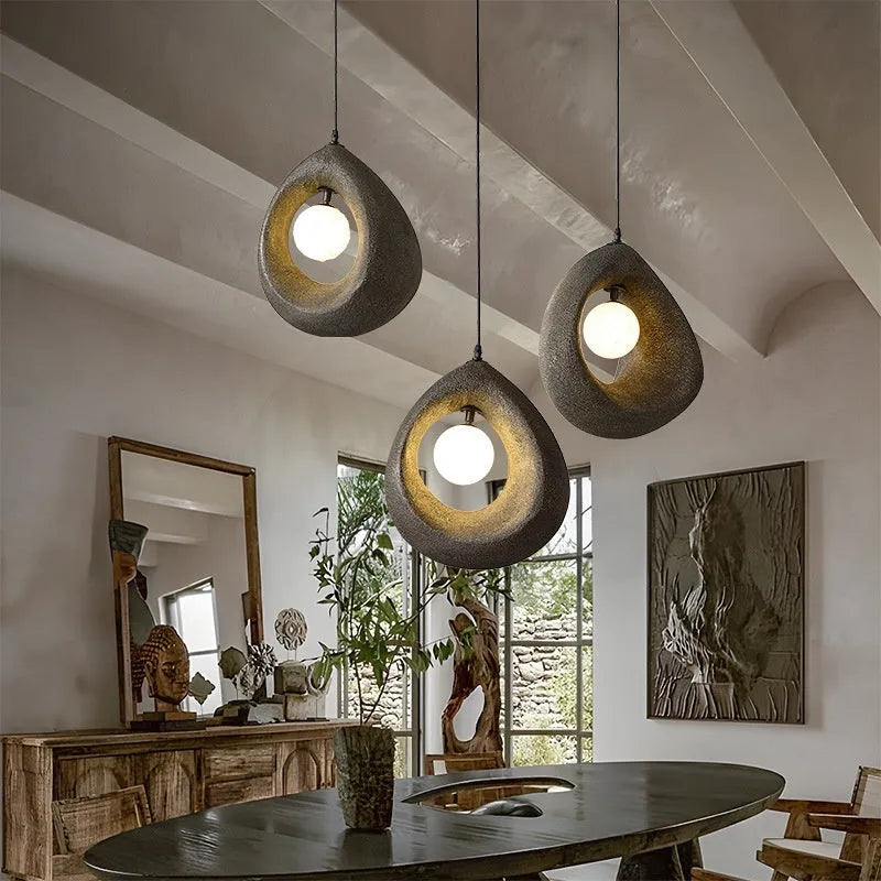 Sili Style modern chandelier with milky white 32x35cm lampshade and retro design elements