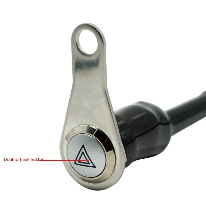 Black stainless steel motorcycle switch with double flash function and light ring