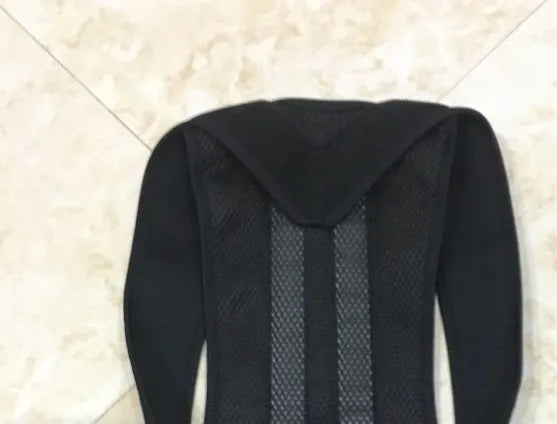 Black spine bending posture corrector with nano-carbon titanium keel, breathable mesh and Velcro fastening, sizes S to 4XL