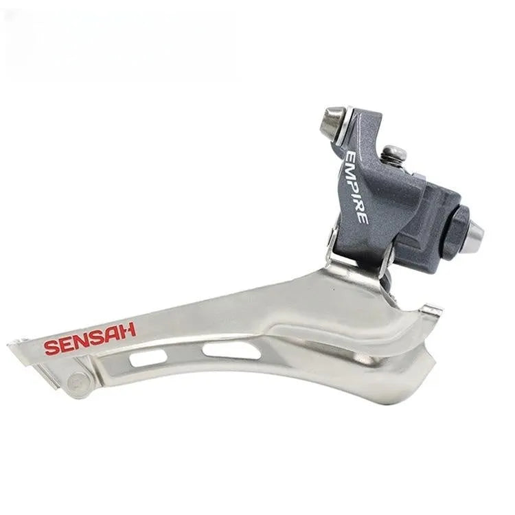 Road bike transmission kit with aluminium manual shift lever, front dial, and short leg rear derailleur.