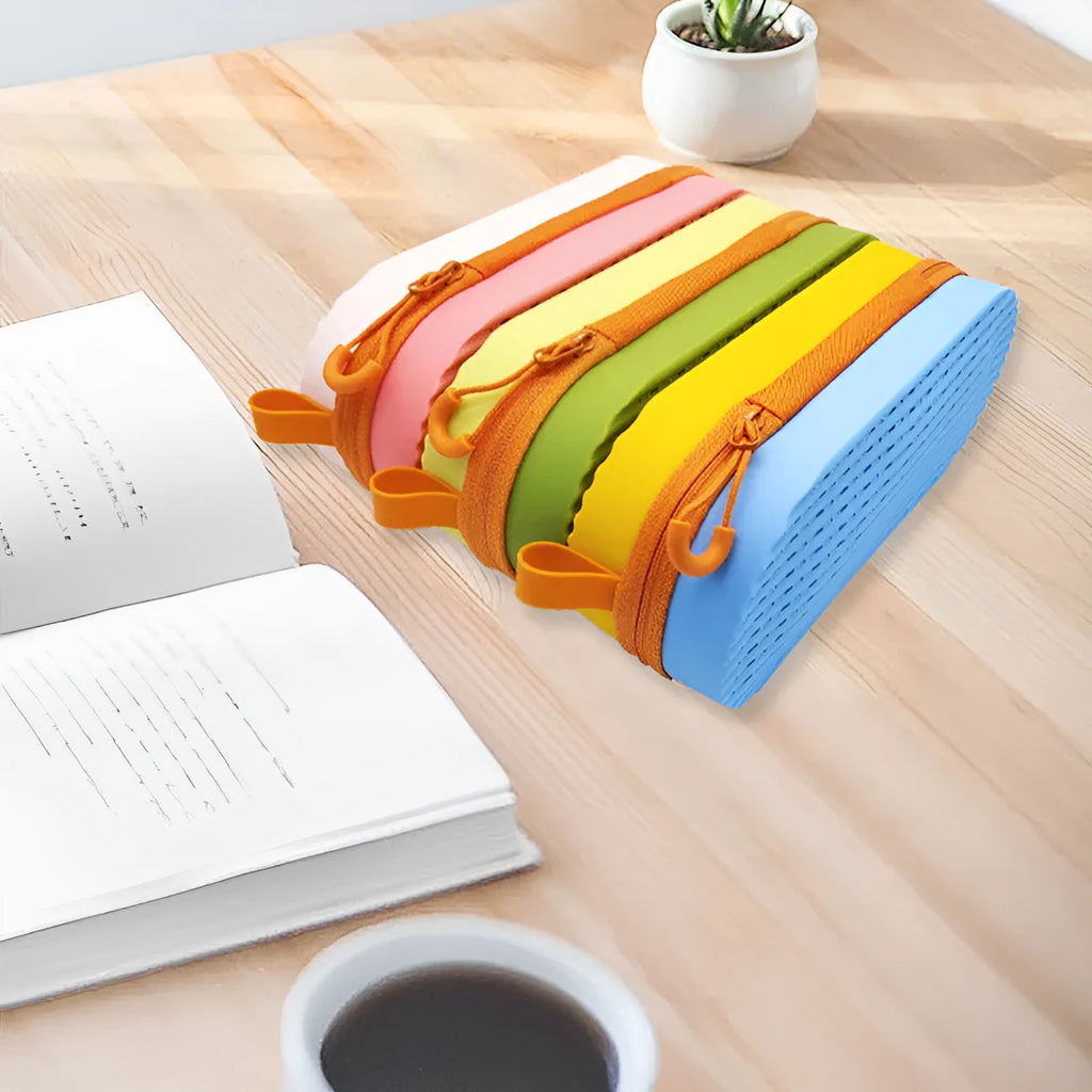 Silicone glasses case in multiple colours showing 200x80x50mm dimensions