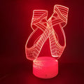 3D ballet silhouette LED night light with remote control showing seven colour options