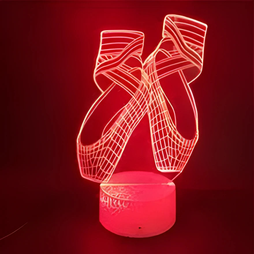 3D ballet silhouette LED night light with remote control showing seven colour options