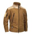 Men's military fleece jacket in black, grey, or army green with zip closure, turn-down collar, and cashmere lining.