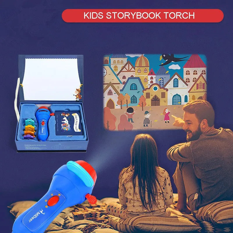 SmartKids children's story projector torch with four rotating discs for bedtime story projection