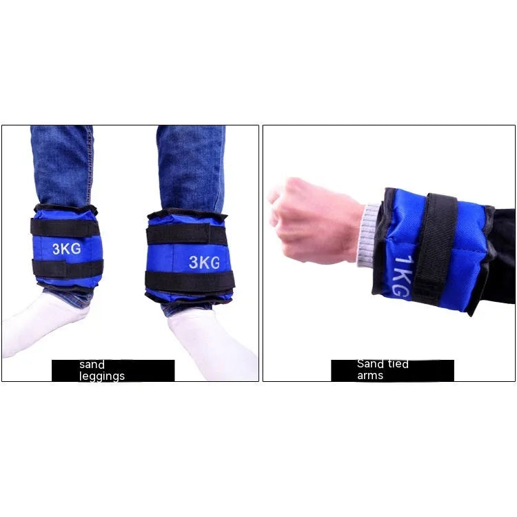 Pair of Oxford cloth legging sandbags for track and field running in weight options from 1kg to 6kg