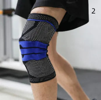 Black nylon knee sleeve for sports and fitness with calf circumference sizing