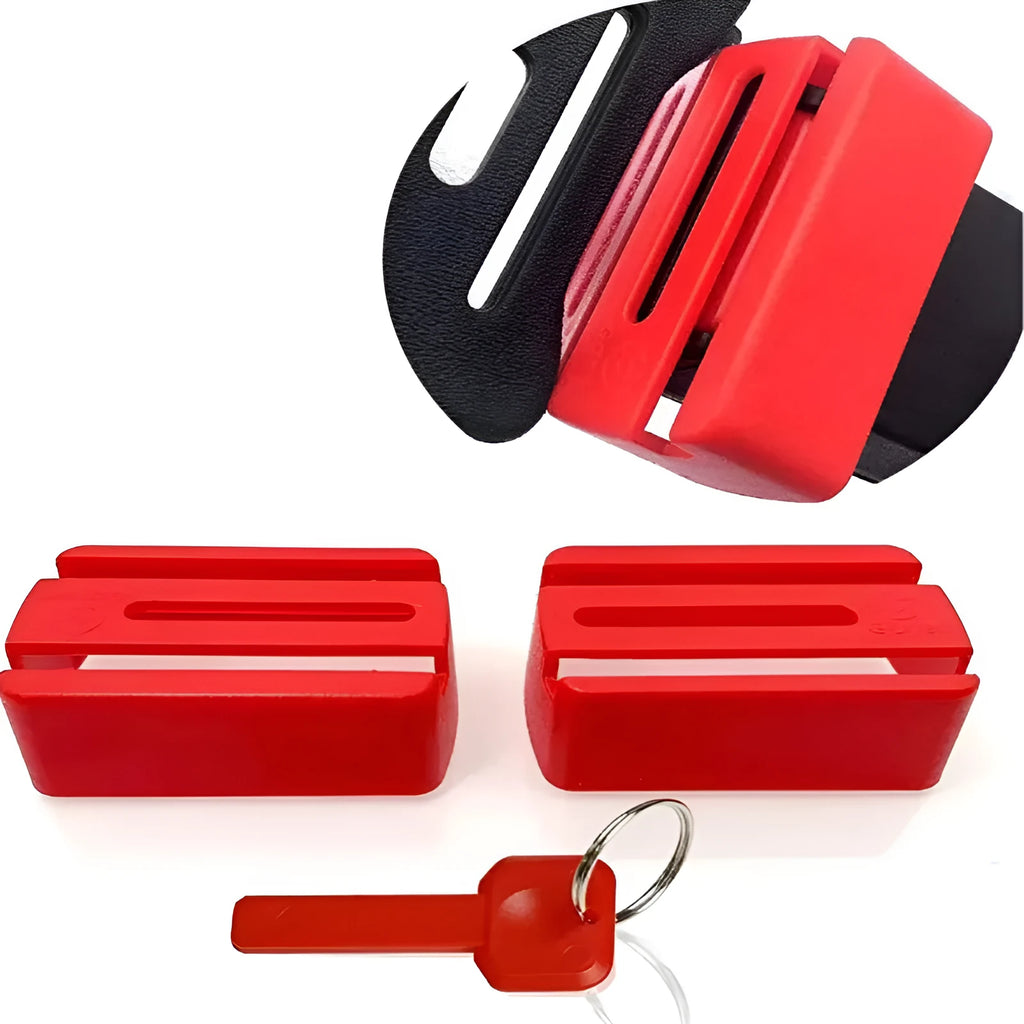 Black plastic seat belt buckle holder clip for car seat belt organisation