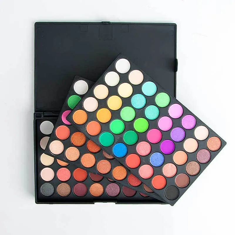 120-colour eyeshadow compact with mirror, 15.6 x 10.5 x 2.4 cm rectangular palette case