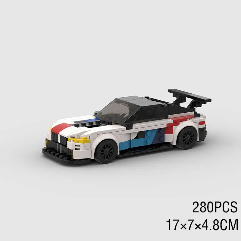 Plastic BMW M8 GTE building blocks car toy, 17 x 7 x 4.8cm, for ages 14 and over