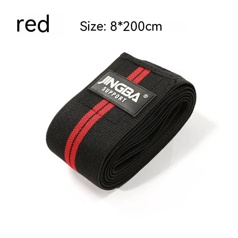 Adjustable free size sports knee pad for weightlifting and cycling, shown in blue colour.