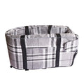 Blue outdoor cloth dog kennel with a removable roof, set up on grass.