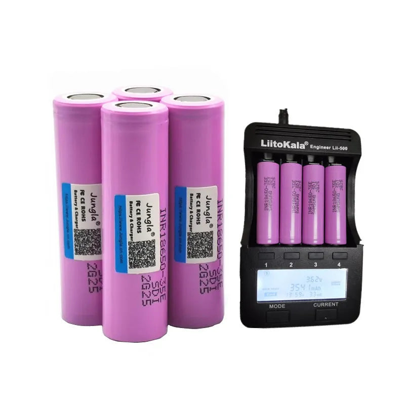 INR18650-35E 3500mAh 3.7V lithium battery cell 18.5mm x 65.2mm