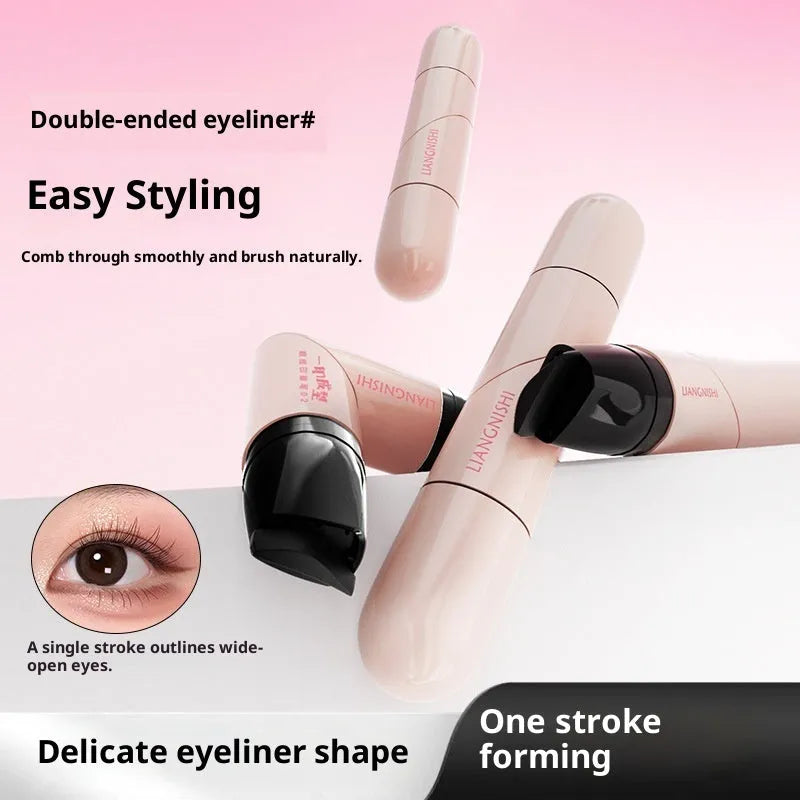 Molding eyeliner stamp pen in Hippie Black and Ebony Brown, 1.5ml liquid eyeliner, waterproof and sweat-proof.